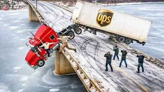 Crazy Moments on Frozen Roads | Ice Road Truckers Truck Driver Car Crash Caught on Camera