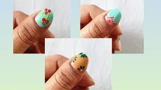 Easy nail art design with toothpick at home 🏡#naildesigns #nailart #shortnails #youtubeshorts