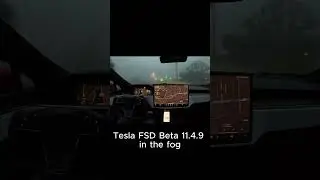 Tesla Full Self-Driving FSD Beta 11.4.9 in the fog #tesla #fsd #fullselfdriving