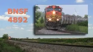 BNSF 4892 East, Around the MP 70 Curve in Picture in Picture on 8-18-2013