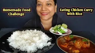 Eating Chicken Curry With Rice🤤 Homemade Food Challenge 