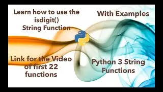 Learn how to use ISDIGIT string function in python 3  in 2 minutes [2020]