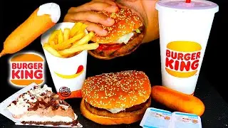 ASMR | BURGER KING IMPOSSIBLE WHOPPER CORN DOG RANCH SAUCE FRIES LARGE HI C | HERSHEY'S PIE | MUKBAN