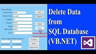 how to delete data from SQL Server database Using VB.NET
