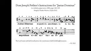 (Mr Charles Weaver) &bull; &ldquo;Justus D&oacute;minus&rdquo; &hellip; sung acc. to Dom Pothier's 1880 instructions