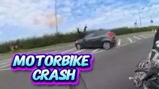 Motorbike car crash caught on 360 camera