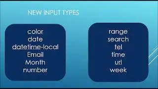 HTML Input Types | HTML5 | New Input Attributes | Beginner level (Part-2)