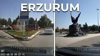 2022 yılı ERZURUM ŞEHİR İÇİ kısa tur ve mecidiye-aziziye tabyaları (araç kamerası)