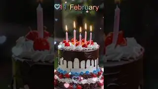 11 February Birthday Wish 🎁 Happy Birthday Song #happybirthday #february #cake #party #shorts