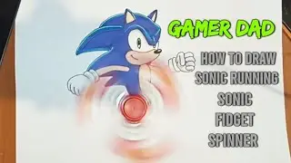 How to draw Sonic running. Sonic Fidget spinner