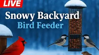 🔴 LIVE Snowy Bird Feeder 🐦❄️ | Peaceful Winter Birds & Nature Sounds