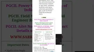 Power Grid PGCIL Field Engineer and Field Supervisor Recruitment 2022 Apply Online for 800 Post