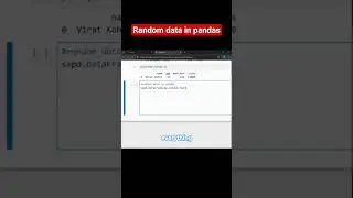 Part139  Generate Random Data in Pandas Instantly  #Pandas #Shorts #DataScience #RandomData #235