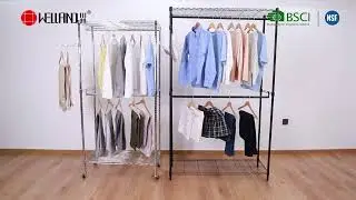 WELLAND Heavy Duty Wire Shelving Garment Clothes Rack Clothing Closet Wardrobe