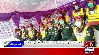 Chiniot: The second exercise organized by Rescue 1122 on the river Chenab