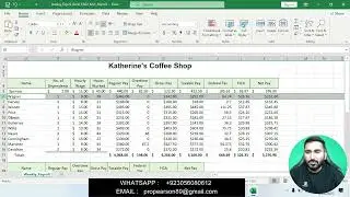 Exp22_Excel_Ch02_ML1 - Katherine's Coffee Shop Weekly Payroll | Exp22 Excel Ch02 ML11Myitlab Course