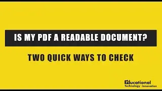 Is My PDF a Readable Document? Two Quick Ways to Check