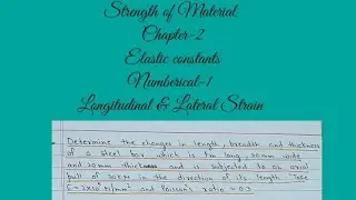 #1 numerical on poisson's ratio || lateral strain || longitudinal strain ||
