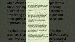 Good manners essay #english #psebboardexam2024latestnews #education #exam #history #psebdatesheet