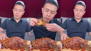 ASMR Говяжьи ножки с острым чесночным соусом