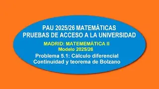 PAU 2025/26. MADRID. MATEMÁTICAS II. MODELO 2025/26. Problema 5.1.