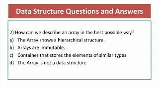 Part-1 Data Structure Questions and Answers | MCQ's  data structure
