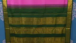 Lotus Pink Body with Deep Green Border 10 yards silks saree SS7586