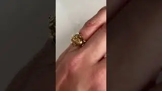 Alligator Cocktail Ring w/ Diamonds in 14k Yellow Gold #cocktailring