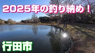 2025年の釣り納めに初めての場所へ！池とお城とゼリーフライ。【行田市】