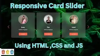 How to Create  Responsive Card Slider Using html css and javascript | Card Slider html css js