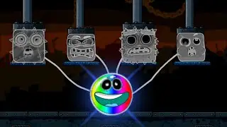 Red Ball 4 All 5 EVIL BOSSES & EVIL MIX GHOST MODE RAINBOW BALL!