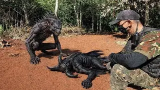 FLAGRAMOS UM CHUPA CABRA MATANDO UMA CRIATURA DESCONHECIDA 