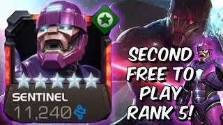 5 Star Rank 5 Sentinel Rank Up & Gameplay - Second Free To Play R5 - Marvel Contest of Champions