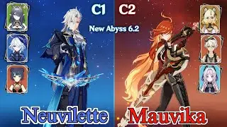 🔥☘️C1 Neuvilette burgeon & C2 Mauvika hypercarry Spiral Abyss 6.2 | Genshin Impact
