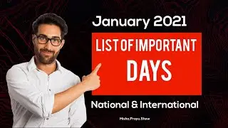 List of Important National and International Days January 2021 | January Important Days and Events