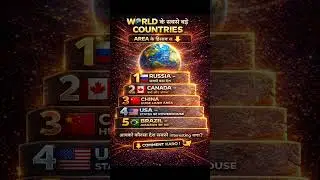 World 🌍 Ke Top 5 Largest Countries | Size Comparison 😱