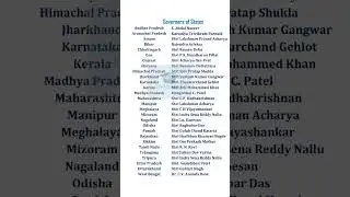 STATE-WISE LIST OF GOVERNORS OF INDIA For RPF SSC GD CGL CHSL OISF Odisha Police #shorts #ytshorts