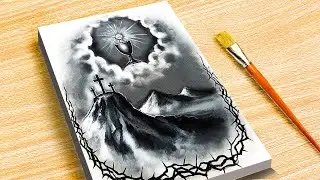 Holy Cross Acrylic Painting - Step by Step / Easter Special Tutorial