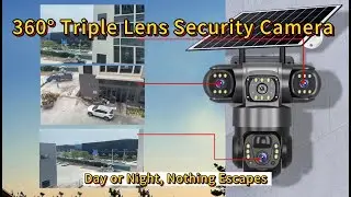 ：See More, Protect Smarter &ndash; The 3-Lens Solar CCTV Security Camera!