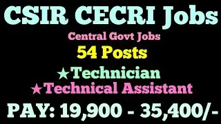 CECRI Karaikudi Recruitment 2021 | CSIR Recruitment 2021 | Tamil Nadu Govt Jobs | Central Govt Jobs