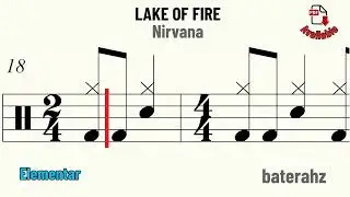Lake of fire - Nirvana | DRUMSCORE | BEGINNERS DRUMS | Scrolling scores