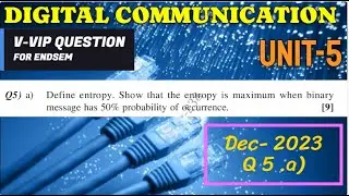 Define entropy show that the entropy is maximum when binary msg| SPPU | ENTC | EndSem | Pattern 2019