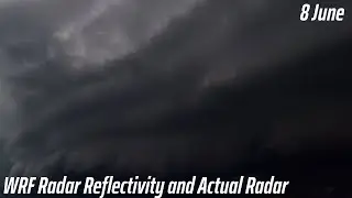 WRF And Actual Radar Reflectivity Comparison On June 8 Event In Lviv