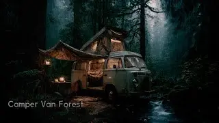 No Ads | Camper Van & Forest Rain Cozy Vibes Instant Deep Sleep 🚐💤