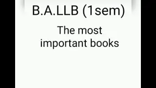 Most Important Books For B.A.LLB (1st Sem ) Students📚🖋️
