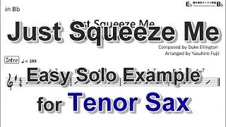 Just Squeeze Me - Easy Solo Example for Tenor Sax