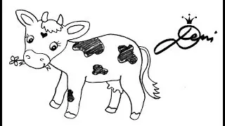 Kuh schnell zeichnen lernen 🐄 Bauernhof, Tiere 🐮 how to draw a cow 🐄 как се рисува крава