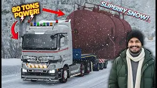 80 TONS vs SLIPPERY SNOW!  Kya Truck Khinch Payega