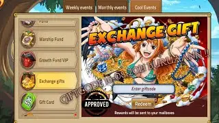 EPIC TREASURE, NEW WEEKLY GIFTCODE 16-08-2021, GAME ONE PIECE, CODE, F2P.