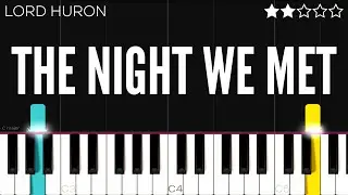 Lord Huron - The Night We Met | EASY Piano Tutorial